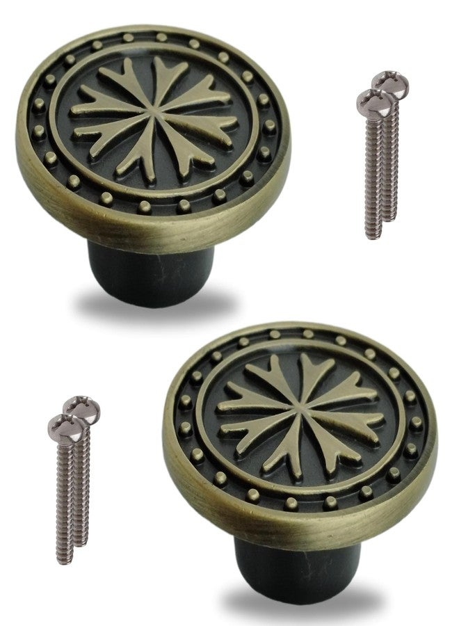 JKC Antique Brass Finish Payal Design Cabinet Handle, Multipurpose Door Handles for Wardrobe, Eye Catching Drawer Knobs, Knobs for Cabinets (Pack of 2) - Image 1